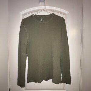 Army green longsleeve t shirt waffle